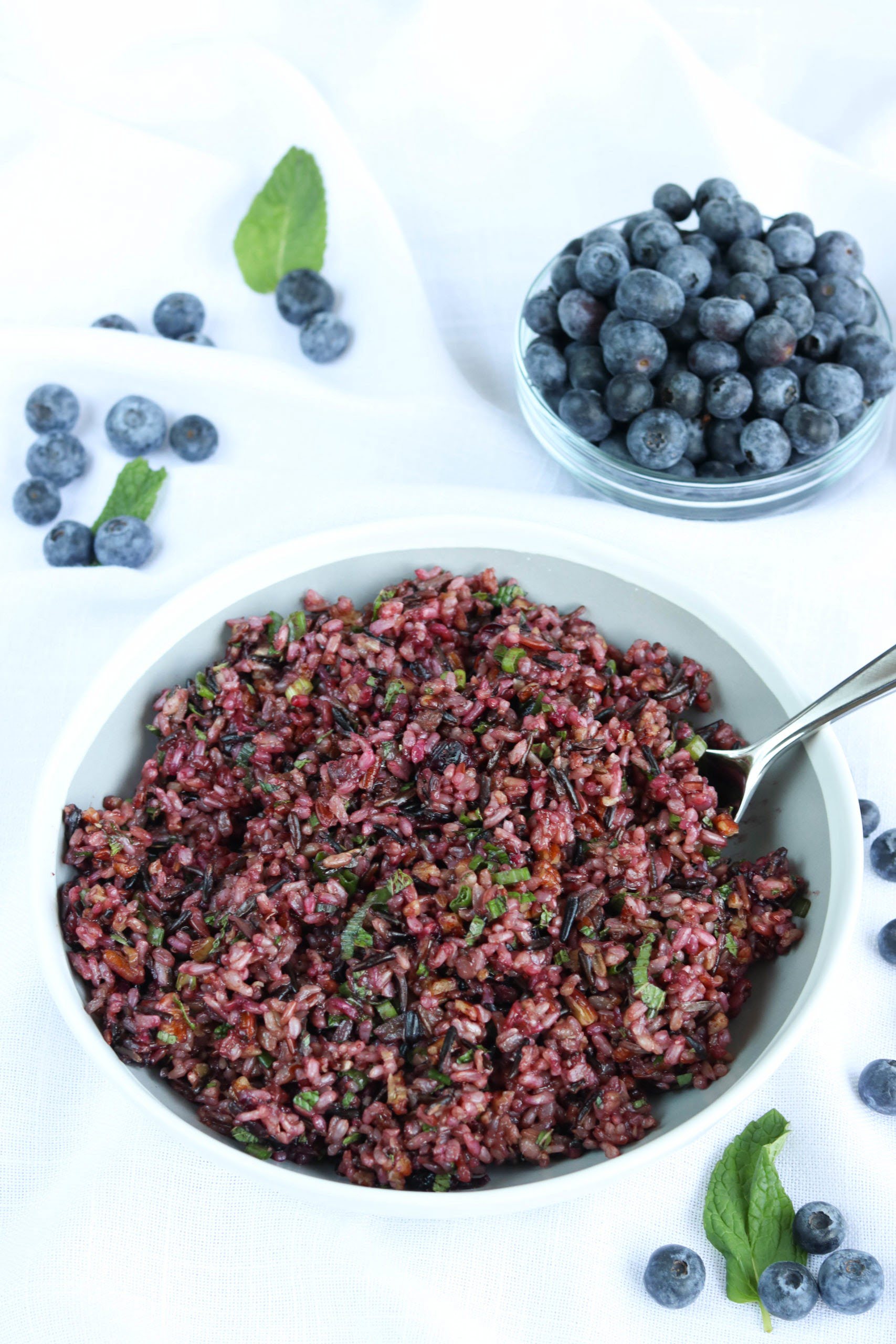 Blueberry Wild Rice Salad with Fresh Blueberries