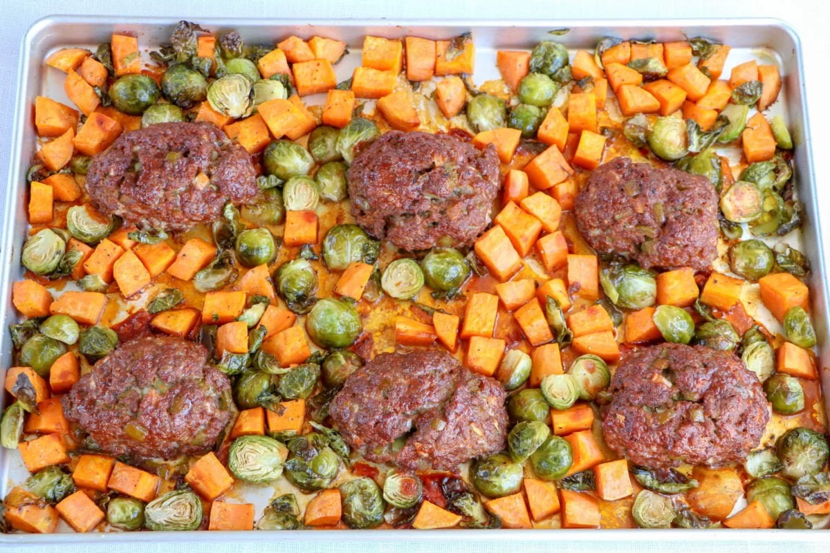Maple-BBQ-Meatloaf-Sheet-Pan