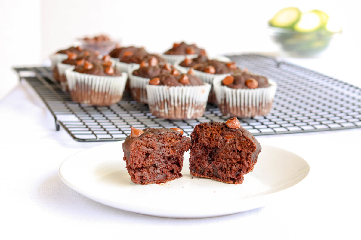 Double Chocolate Muffins with Hidden Zucchini