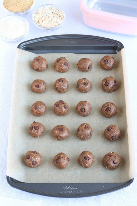 Sheet pan with power balls for lactating mothers