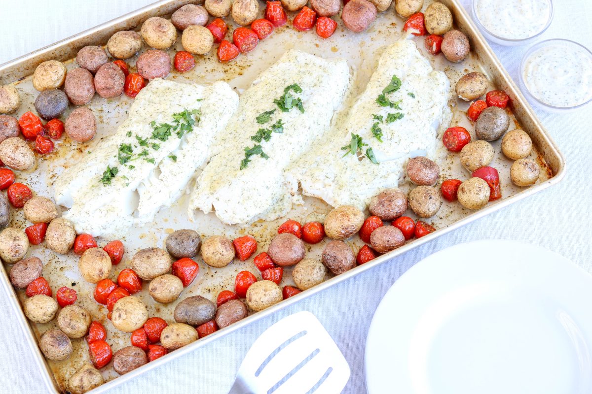 Baked Cod with Crispy Potatoes