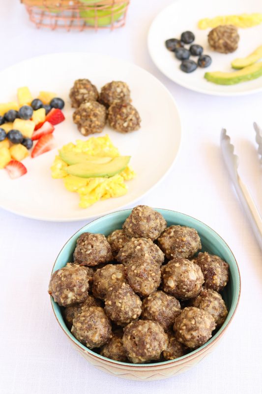 Breakfast meatballs for baby led weaning