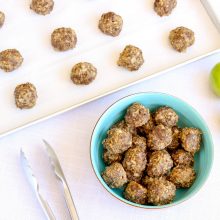 Breakfast meatballs with lean ground beef and granny smith apples