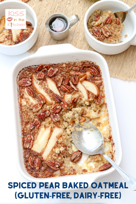 Spiced Pear Baked Oatmeal Pin Image